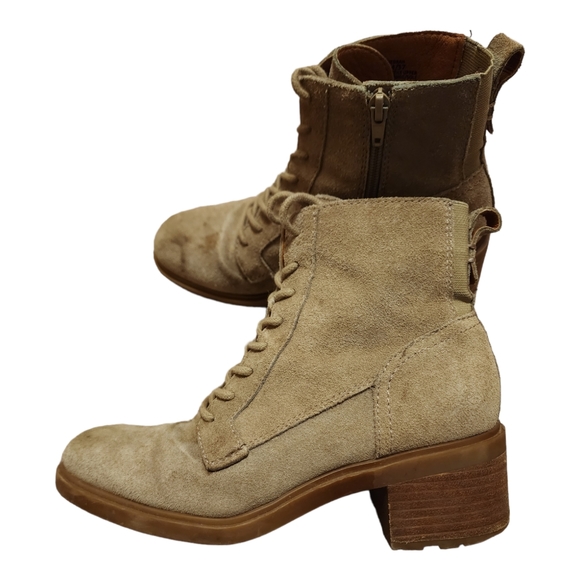 Lucky Brand Shoes - Lucky Brand Diedrah Suede Stacked-Heel Combat Boot